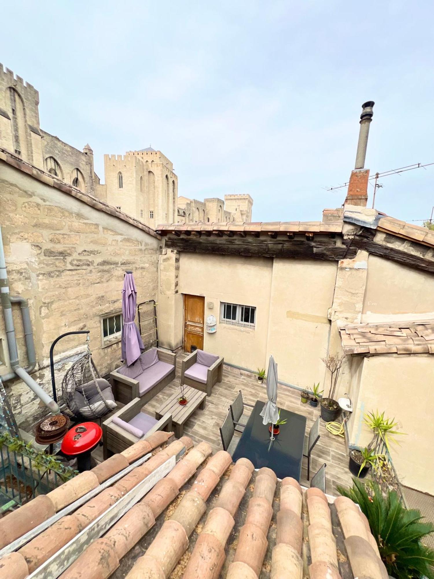 Renove, Vue Sur Palais Des Papes, Terrasse Et Wifi Troisieme Etage Appartement Avignon Buitenkant foto
